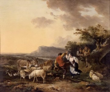 baile del pastor y la pastora Pinturas al óleo